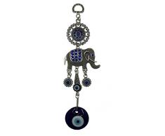 Bravo Team Lucky Elefant und Evil Eye Viel Glück Zum Aufhängen Ornament für Schutz, Segen und Stärke mit Strass Kristallen, Anhänger Dekoration für Auto, Zuhause und Büro Tolles Geschenk