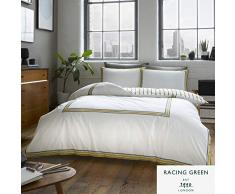 Racing Green Latimer Bettbezug-Set, Fadenzahl 180, Grau & Ocker, Doppelbett