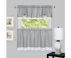 Achim Home Furnishings Fairfield Fenster Scheibengardine- & Volant-Set Tier Pair 58 x 36 with 14 Valance grau/weiß