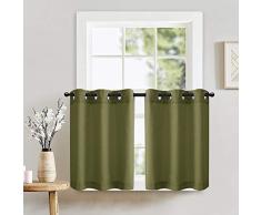 Lazzzy Waffelmuster Strukturierte Küche Stufe Vorhänge für Badezimmer Gardinen Set Pole Top 45| Curtains N-Olive
