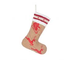 Beyond Your Thoughts 2019 Jute Weihnachtsstrumpf (extra groß) New Check Plaids Bestickt Weihnachten Ornament Familie Dekorationen (17,5 Zoll) Weihnachtsmann weihnachtsmann