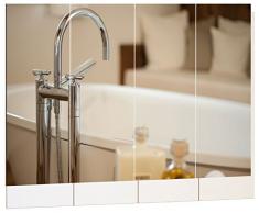 Pixxprint HBVs_1982_80x60 neu glänzende Badewanne MDF-Holzbild im Bretterlook Wanddekoration, bunt, 80 x 60 x 2 cm