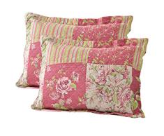 Oliven Patchwork Tagesdecke, Blumenmuster, 3 Stück Standard(Pillow Shams 20x26+2) Patchwork Floral Quilt