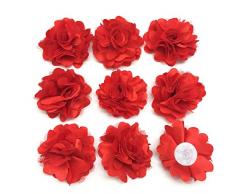 PepperLonely Spitzenblumen, Pfingstrose, 5 cm, 10 Stück 7#. Red