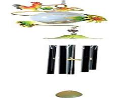 StealStreet 3020104 86,4 cm farbigen Metall Hahn Windspiel mit Solar Licht Ball