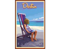 Northwest Art Mall jk-5804 GBC Destin Florida Girl Beach Stuhl Print von Künstler Joanne Kollman, 27,9 x 43,2 cm