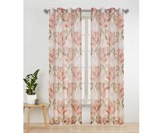 Popular Home 934298 Wandtafel The Darlene, Elegantes Blumenmuster, inklusive Ablage Oben, mit 6 matten Silbertüllen, 137 x 213 cm 54X84 Blush