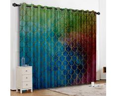 T&H Home Verdunklungsvorhang, weihnachtliches Winter, Festival, Weihnachtsmann, weißer Hintergrund, weiße Ösen, Thermo-Isolierung, verdunkelnd, Fenster für Wohnzimmer, Esszimmer, Schlafzimmer 52 W By 63 L Fischwaage 003thh2869