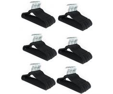 Sweet Home Collection Premium Samt rutschfest schmal platzsparend gekerbt 360 Grad drehbar Anzug Hemd Kleider Kleiderbügel 150 Pack schwarz