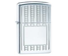 Zippo 60000359 Line Blocks Feuerzeug Messing High Polish Chrom 3,5 x 1 x 5,5 cm