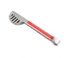 Home Feder Pfannen mit Griff, Edelstahl, Rot, 5 x 3 x 24 cm