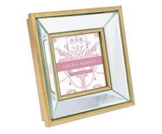 Laura Ashley Bilderrahmen mit abgeschrägtem Spiegel, klassischer Spiegelrahmen mit tiefem abgeschrägten Winkel, hergestellt für Wanddekoration, Fotogalerie und Wandkunst 4x4 Gold