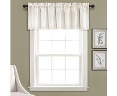 Lush Decor Vorhang, Spitze, 213 x 96,5 cm, Dunkles Leinen, 1 Paar Valance Light Linen
