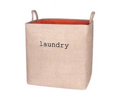 Zeroomade, Großer Wäschekorb, faltbar, wasserdicht, antibakteriell, quadratisch, Wäschesammler Large B-beige