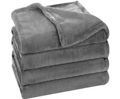 Utopia Bedding Flanell Fleece Decke Grau (Werfen) Leichte Gemütliche Couch/Bett Decke Plüsch Microfaser Grey