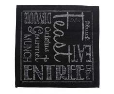 Honey and Me Schwarze Kreidetafel Feast Eat Entrée Gourmet Dine 35,6 cm quadratische Leinwand Dekorative Küchentücher 4-teiliges Set