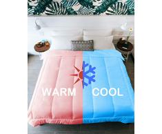 Kömforte Doppelzonen Schmusetuch für Paare - hypoallergen, Alternative Daunen für Sie und Ihn Betteinlage hält jeden bequem - maschinenwaschbar Zwei Temperaturstufen von SöMN Queen weiß