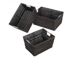 Whitmor Rattan-Aufbewahrungskörbe, 3-teiliges Set, Espresso