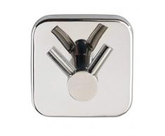 WENKO Wandhaken Duo Mezzano, Doppelhaken für griffbereite Aufbewahrung von Handtüchern & Geschirrtüchern, aus hochwertigem, glänzendem Edelstahl rostfrei, 5,5 x 5,5 x 5,5 cm