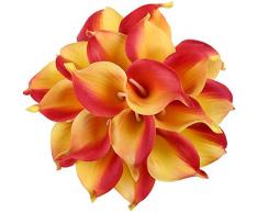 leagel Calla Lily Brautschmuck Hochzeit Bouquet Head lataex Real Touch Blumensträuße Yellow Red