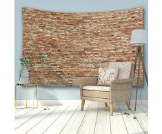 XINYI (Home Wand aufhängen Polyester-Nature Art-Marmor Wand Thema Stickset, Wand-Dekor für Wohnheim Zimmer, Schlafzimmer, Wohnzimmer, Nagel enthalten 90 W x 60 L (230cmx150cm) Loam Brick Wall