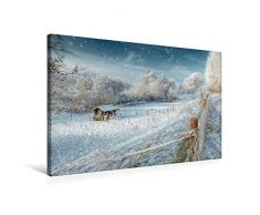 Premium Textil-Leinwand 75 x 50 cm Quer-Format Heppenser Deich Weilhelmshaven | Wandbild, HD-Bild auf Keilrahmen, Fertigbild auf hochwertigem Vlies, Leinwanddruck von Rainer Ganske Fotografie