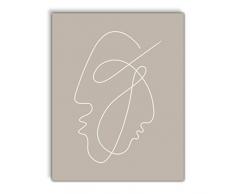 VintBo, Eternity, Minimalistisch, modern, abstrakt, Einzellinie, Kunstdruck für Zuhause und Schlafzimmer, 27,9 x 35,6 cm, ungerahmt 11Wx14L Kiesfarben