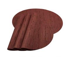 Red-A Platzsets, Bambusimitat, oval, gewebtes Vinyl, hitzebeständig, waschbare Tischsets für Küchentisch, Wein, 4er-Set