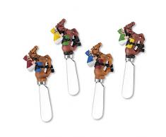 Wine Things Wein Dinge Derby Kunstharz Käse Streichmesser Set von 4, Polyester, Multicolor