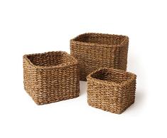Napa Home & Garden Seegras Small Square Körbe, 3er-Set Braun