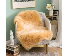 MIULEE Super weicher Flauschiger Teppich Kunstfell-Teppich Dekorativer Plüsch Zottelteppich für Nachttisch, Sofa, Boden, Kinderzimmer 2 x 3 ft Rectangle braun