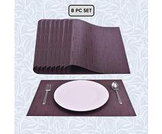 Decozen Platzsets für Esstisch Couchtisch Esstisch Esstisch Set mit 8 Platzsets, hitzebeständig, leicht zu reinigen, verpackt in wiederverwendbarer Reißverschlusstasche, 30,5 x 45,7 cm braun