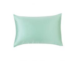 YUNS Kissenbezug, 100% Reine Maulbeerseide, für Haar und Haut, 25 Momme Seide, beidseitig mit Umschlagverschluss, Queen/King-Size, 1 Stück Queen mintgrün