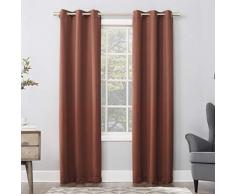 Sun Microsystems Durchsichtiger Vorhang mit Schlaufen 40 x 63 Panel Terrakotta-Orange