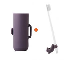 TIVIT PRODUCT umool umool Silikon Zahnbürste Cup & Tippen Inhaber Wiegen Reisen Gagle Becher Zahnputzbecher Cup+tap Set(violet)