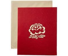 Wrapables A71371c 3D Pop-Up Greeting Cards Grußkarten, Kuchen, Einhorn, Herz, Pfingstrose