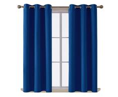 Deconovo Verdunkelungsvorhang mit Ösen, isoliert, für Fenster, Polyester-Mischgewebe, Royal Bule, 42x45 Inch