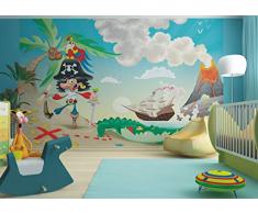 AG Design FTxxl 0155 Pirat, Papier Fototapete - 360x255 cm - 4 teile, Papier, multicolor, 0,1 x 360 x 255 cm