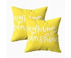 Shorping Dekorative Kissenbezüge, mit Reißverschluss, 40,6 x 40,6 cm, Überwurf-Kissenbezüge zum Gehen auf Sonnenschein für Zuhause, Sofa und Bettwäsche Landhausstil 18X18 Set of 2 Multi 1