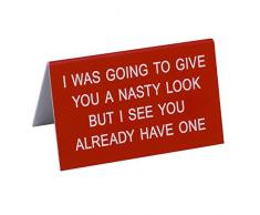 About Face Designs Hässliche Look Schreibtisch Zeichen, groß, Rot