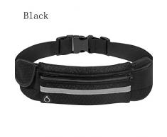 Running Gürtel Taille Pack – Wasserabweisend Läufer Gürtel Fanny Pack für Wandern, Fitness, verstellbares Running Tasche für Alle Arten von Handys, Schwarz, Slim