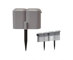 Prosperplast Beetumrandung Schneckenzaun1,9m Palisade Beeteinfassung Rasenkante Zaun (Grau)