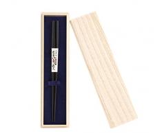 Japanische lackiert natur Holz Essstäbchen EDO kibashi in Geschenk-Box, Octagon Ebenholz 23,6 cm