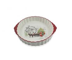 Villa D‘Este Home Tivoli Classic Xmas Auflaufform, rund, mit Griffen, Weiß