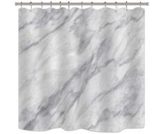 cdcurtain grau Marmor Dusche Vorhang Panel Hintergrund weiß Crack Onyx Stein strukturiert Natürliche Ausgewählte authentische Decor Stoff-Set Polyester Wasserdicht 182,9 x 182,9 cm frei Kunststoff Haken 12 Pieces