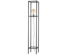 ONLI Deckenfluter Stil Urban Floki aus Metall schwarz und Lampenfassung Color Kupfer