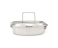 House Doctor Lunchbox, Verwendung, h: 7 cm, Dia: 20 cm, inkl. 2 Teller, Silberfarben