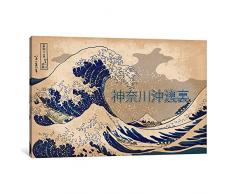 iCanvasART 1 Stück Japanische Retro ad-The Great Wave Leinwand Kunstdruck Tyrone, 26 x 18/0.75 Deep