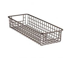 InterDesign 90201EU Classico Drahtkorb für Küche, Speisekammer, Schrank - Bronzefarben, Steel, Bronze, 40,8 x 15,5 x 7,7 cm