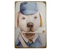 Aikibao Metallschild, Vintage-Design Hund oder Katze, Wanddekoration für Zuhause, Garage, Bar, Pub, Küche, Outdoor, Retor, Kunstschild, 30,5 x 20,3 cm 120